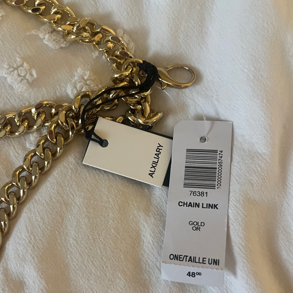 Aritzia gold chain link belt NWT